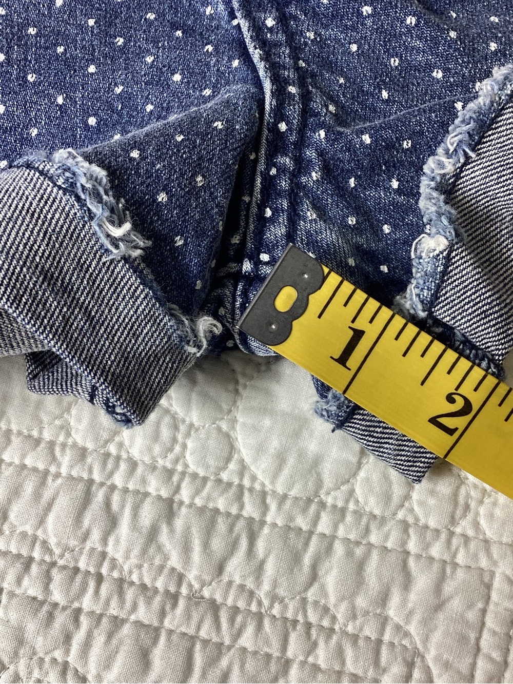 NWT Polka Dot Denim Shorts Size 24 Forever 21 Beachy Preppy - Picture 10 of 10